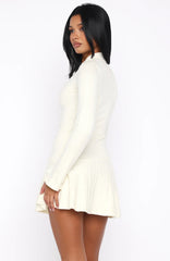 Forever Her Long Sleeve Mini Dress White