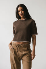 Rumple Contrast Top in Brown