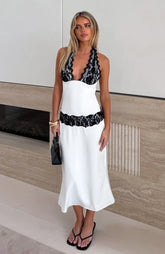 Laced In Love Midi Dress Cream