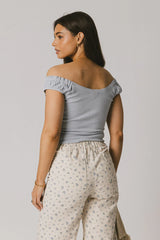 Ace Ribbed Top in Powder Blue