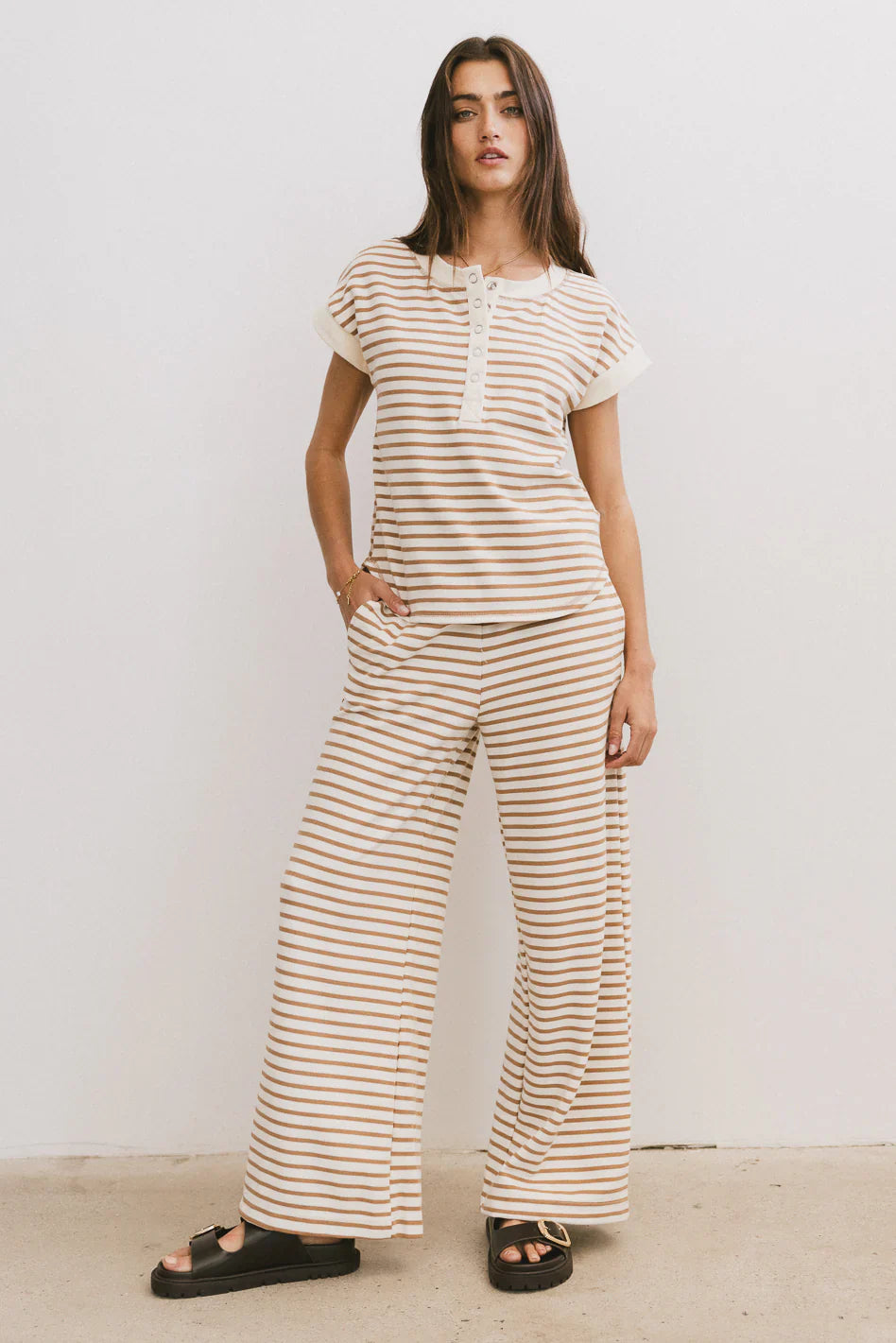 Zia Striped Top in Sand
