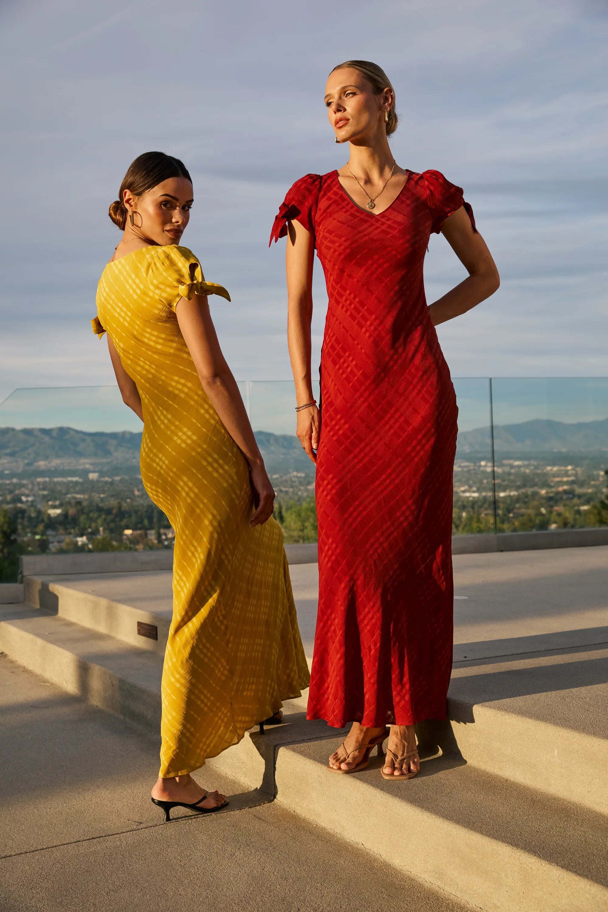 Kimmie Maxi Dress in Red-Brown