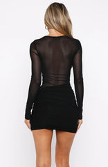 Like It Like That Long Sleeve Mini Dress Black